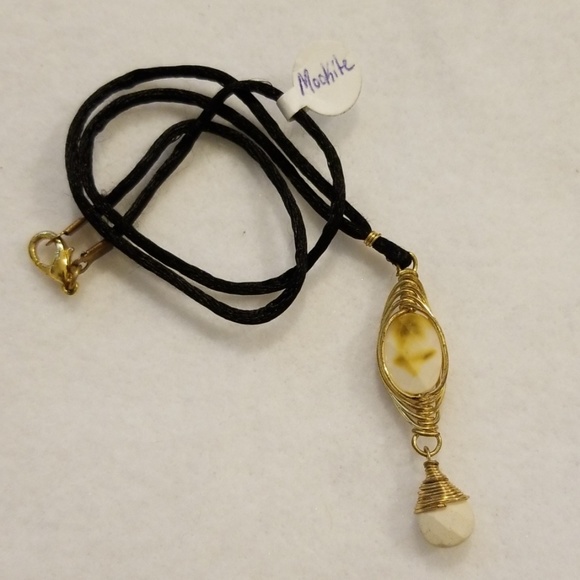 Mookite Necklace Jewelry - Mookite Pendant Hand Made Black Satin Necklace